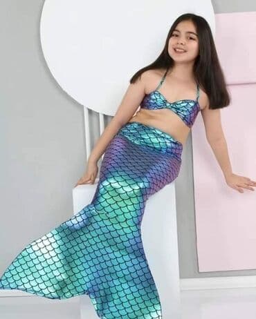 kabanice za devojcice: 🧜🏼‍♀️ Sirena trodelni kupaći kostimi 🥰 Veličine od 2 do 14 godina — 10