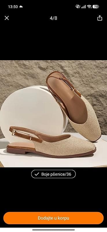 tarmak patike za kosarku: Ženske slingback baletanke – boja pšenice, veličina 36 - Elegantne — 3
