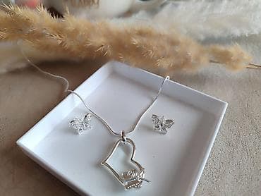 parfemi si: Set: Minđuše, Ogrlica, Privezak, Materijal: Srebro — 6