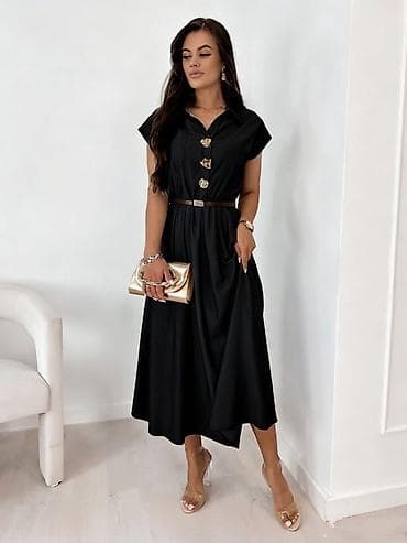 Lične stvari: 💫💫Ženska midi košulja-haljina sa pojasom - Elegantna A-kroj silueta — 4