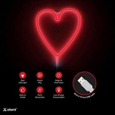 led dekoracija: Cena 1300 din Neonska LED lampa oblik Srce Savršena dekoracija za dom — 4