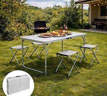 stolica za pecanje uradi sam: Sklopivi kamping set – sto + 4 stolice / Kofer sistem Praktičan i — 1