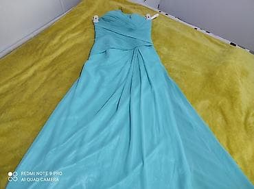 svecani top: Svecana nezno zelena haljina, velicina S, duzina 133, poluobim grudi — 4