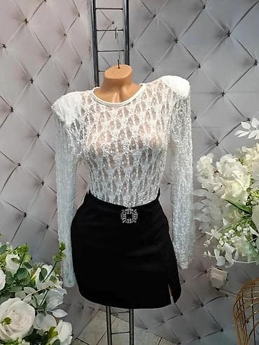 Ženska čipkana bluza s dugim rukavima - Materijal: fina rastegljiva na lalafo.rs Ženska čipkana bluza s dugim rukavima - Materijal: fina rastegljiva