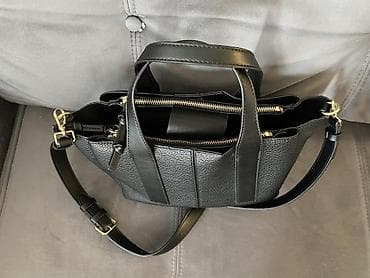 turske torbe online prodaja: Crna ženska torba – strukturirani tote/crossbody model 
Parfios marka — 6
