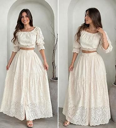 Komplet L/XL. Cena 2500 din 🌼 Dvodелни boho komplet sa crop bluzom i