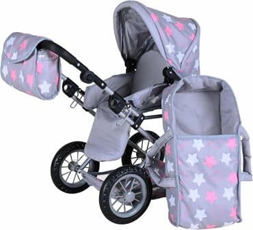 bebi oprema mladenovac: Kolica za lutke Ruby – Star Grey pink Vrhunska moderna i praktična — 1