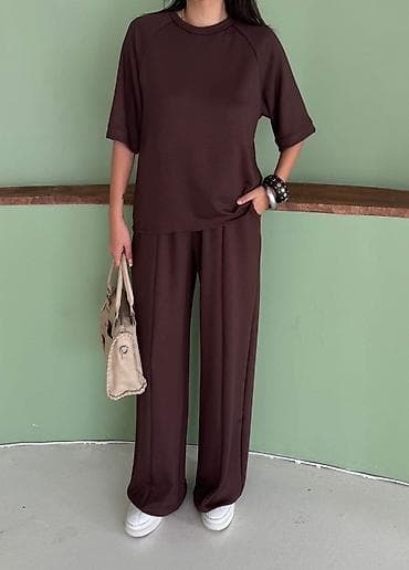 katrin kompleti: Dvodelni ženski komplet – široke pantalone i oversized majica kratkih — 8