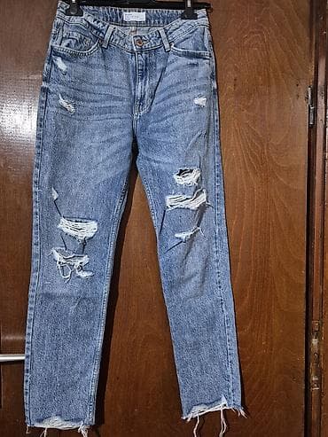 Farmerke: Rifirane farmerke – plavi denim - Kroj: ravne nogavice sa visokim — 1