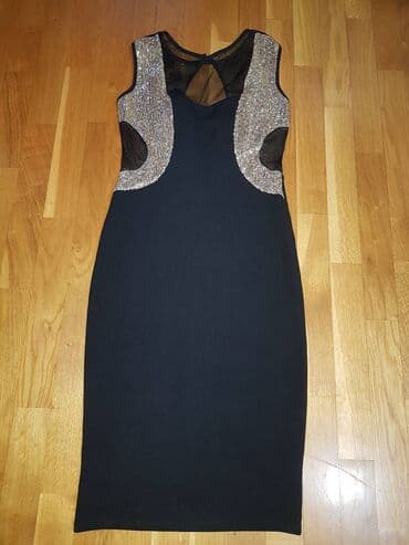 kaftan haljine za plazu new yorker: M (EU 38), color - Black, Cocktail, With the straps — 1