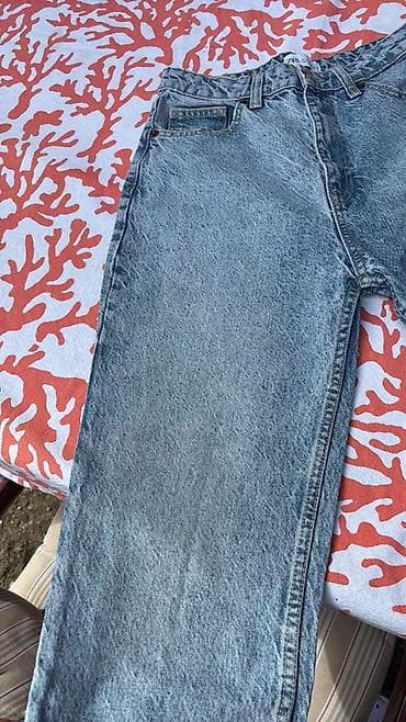 kargo pantalone: ZARA ženske farmerke – svetloplavi isprani denim 38 velicina. - — 5