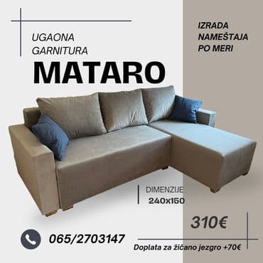 vitorog komode za spavacu sobu: Ugaona garnitura "Mataro" Krajnjih dimenzija 240x150 Dvosed se izvlaci — 1