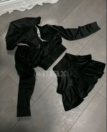 kucne haljine od plisa: New,,Slay-Ted’’Velvet Set Velicine:S M L Boje:Crna i Kamel — 1