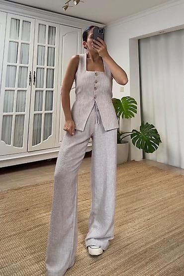 Kompleti: 🔥Dvodelni komplet bez rukava – prsluk i pantalone širokih nogavica — 6