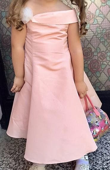 ranac na tockice kengur: Dečija svečana haljina – svetloružičasta - Model: A-kroj, dužina — 1