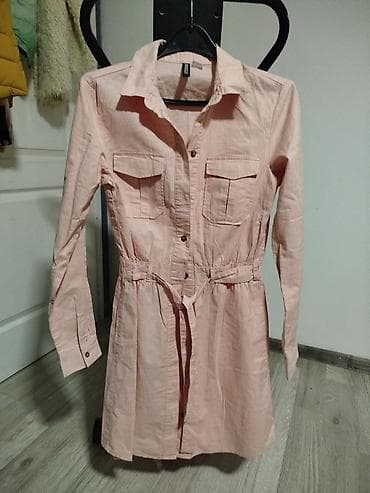 mantil s: Košulja-haljina u svetloružičastoj boji - Model: košulja-haljina sa — 1