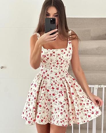 balextra haljine: 🍒Mini haljine sa širokom suknjom i cvetnim/voćnim printom
✅2800 din — 7