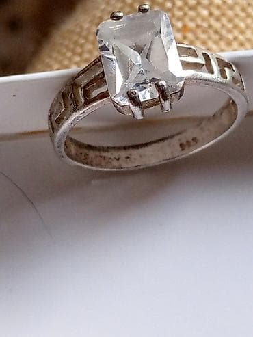 patrone za iqos cena: Srebrni prsten sa prozirnim kamenom (oznaka 925) - Materijal: srebro — 4