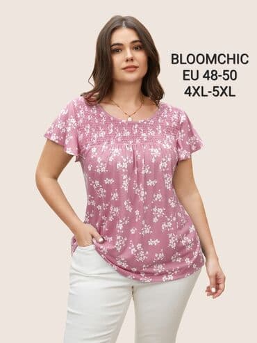 tom tailor bluze: 4XL (EU 48), Cvetni, bоја - Roze — 1