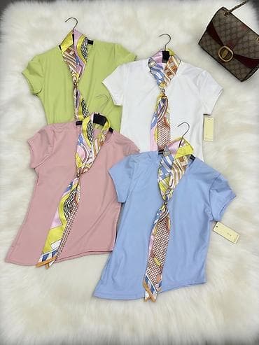 stanlio i onlio: ✅Ženske kratke majice sa maramom– elegantan basic sa modnim detaljem — 3