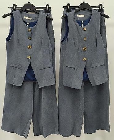 parka s: Ženski komplet prsluk + pantalone, sivo-plavi
3500 din 
S M L — 3