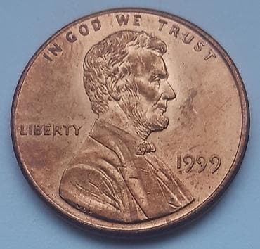 stari kovani novac cene: Američki novčić od 1 centa – Lincoln cent, godina 1999. - Nominala — 1