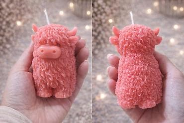slavski ukrasi: Ukrasna sveća u obliku škotskog goveda (Highland cow) - Materijal — 1