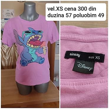 Sinsay x Disney majica sa printom Stiĉa (Lilo & Stitch), roze — 1