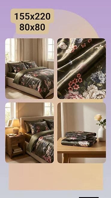 Posteljina – set sa cvetnim dezenom - Dimenzije: jorgan 155 x 220 cm