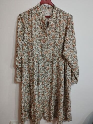leprsave duge haljine: M (EU 38), color - Beige, Oversize, Long sleeves — 2