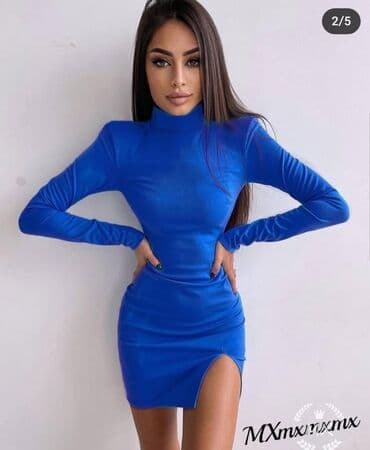 bela boho haljina: L (EU 40), color - Turquoise, Cocktail, With the straps — 3