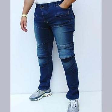 Kape i aksesoari: Muške biker farmerke – tamno plavi teksas - Stil: biker/karirano — 4