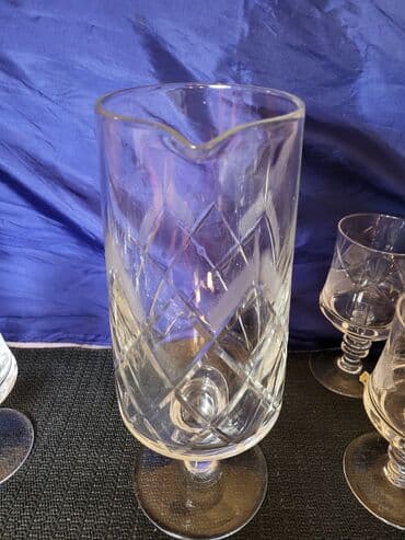swarovski case za vino cena: Servis za vino,sa bokalom kristal,rucna gravura 1960g+. Servis za — 8