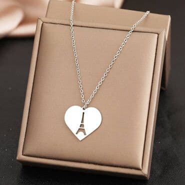 Privesci za nakit: Lancic - Ajfelov toranj i srce - 316L Predivna ogrlica koja ne bledi i — 1