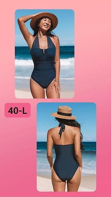 Jednodelni kupaći kostim – veličina 40 (L) - Boja: tamnoplava - Kroj