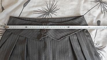 kupi lil solid me: Ženske široke pantalone sa prugama i preklopnim pojasom - Boja — 5