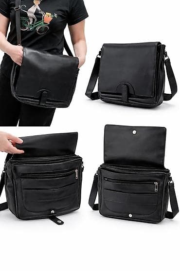 Ženska KOŽNA TORBA - Preklop sa magnetnim kopčanjem; ispod preklopa