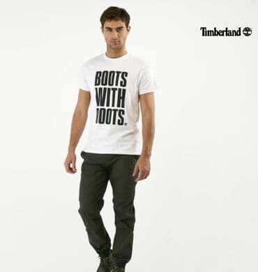 jednodelne pidzame h: Timberland-Boots with roots-Original muska majica u M velicini — 2