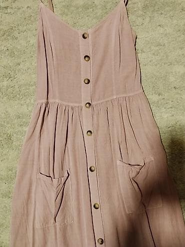 Haljine: Sommer haljina na tregere, boja puder roze. - Kroj: midi dužina — 2
