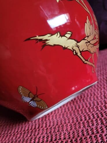 male ikebane za stolove cena: Vaza nova iz 40,50ih. jing dezen kineski porcelan zar crvene — 15