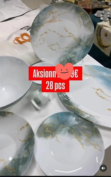 luminarc tanjiri u boji: Set posuđa – 28 delova Elegantan servis za trpezu sa mramornim — 1