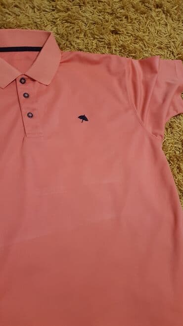 compression majica: Muška polo majica – koralno/losos ružičasta - Klasičan kroj sa — 2