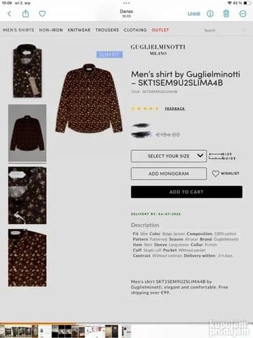 Kaputi i mantili: Original Aldo Guglielminotti Milano kosulja 41 100% cotton Made in — 3