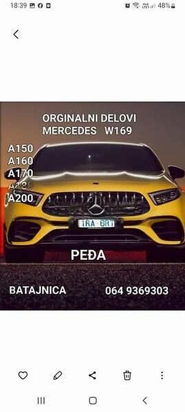 pezo 1: BRAVA HAUBE W169 ZA MERCEDES BENZ A KLASA OD 2004. DO 2012. GOD. | — 5