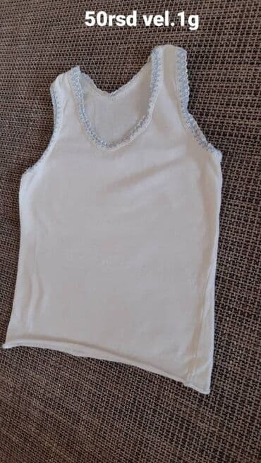 74 velicina za bebe: Dečiji prsluk/majica bez rukava za bebe, bela boja. Okrugli izrez i — 1