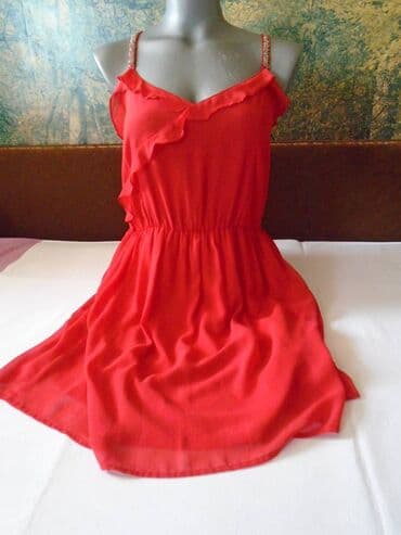 jaknice sa krznom: Zara L (EU 40), color - Red, Evening, With the straps — 5