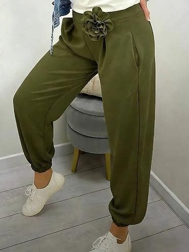 Wedding Clothes & Accessories: Ženske pantalone sa 3D cvetnim detaljem u struku - Model — 5