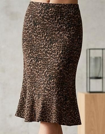 ivko clothing: Suknja sa leopard printom, midi dužine, kroj sirena (blago sužena kroz — 1