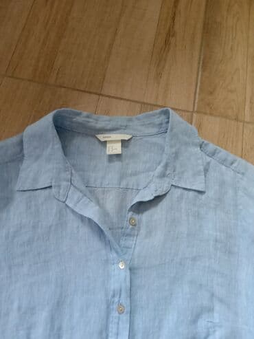 ženske jakne c a: H&M, M (EU 38), Flax, Single-colored, color - Light blue — 2