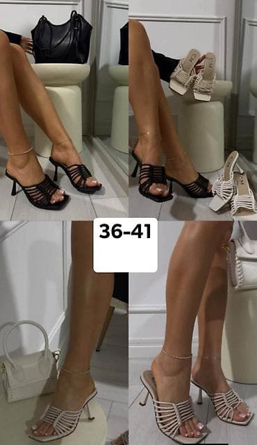 butik haljina: Sandale na štiklu – broj 36–41 - Model: otvorene mule sandale sa — 1